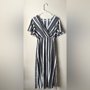 Black and White Geometric Pattern Dress